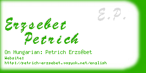 erzsebet petrich business card
